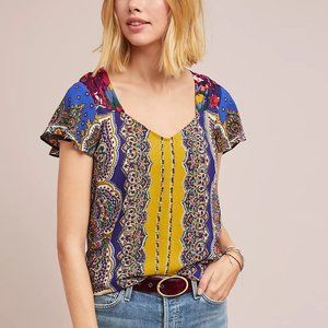 Anthropologie Moulinette Soeurs Scarf Printed Blouse *Like New*